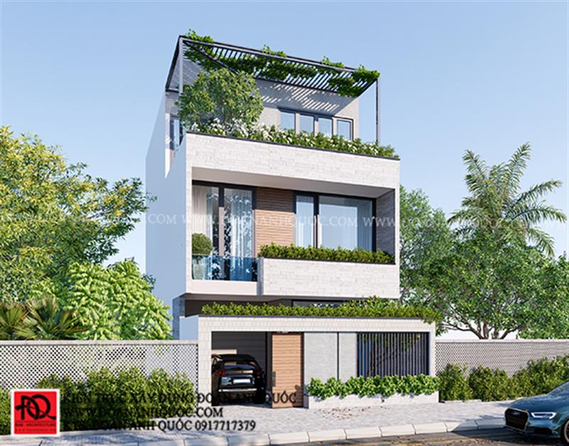 Thiết kế nhà Phan Thiết, Xây nhà trọn gói Phan Thiết, Thi công nhà trọn gói Phan Thiết, Thiết kế Thi công nội thất Phan Thiết Bình Thuận, Công ty Xây dựng Bình Thuận, Thiết kế nhà Bình Thuận, Xây nhà trọn gói Bình Thuận. Thiết kế nhà Phan Thiết- Mẫu biệt thự 3 tầng hiện đại mái bằng_ MS 58